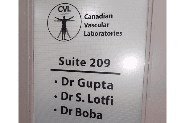 Showing inside of Markham clinic - List of doctors on board