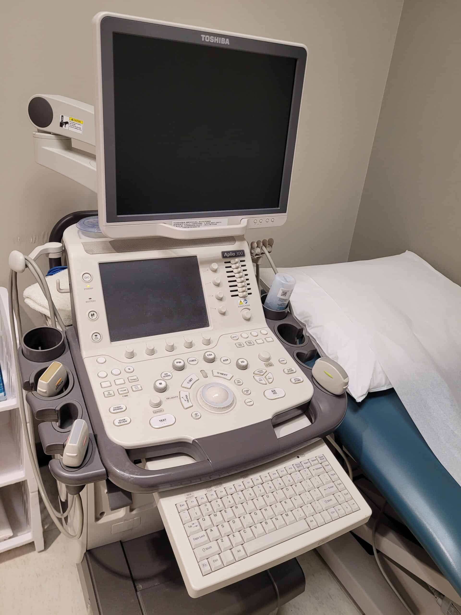 Showing inside of Alliston clinic - ultrasound tool